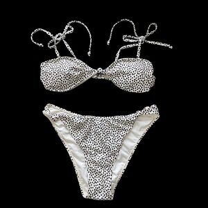 Kendall + Kylie Bikini Women XL Ivory Animal Print Swimsuit Swimwear NWT